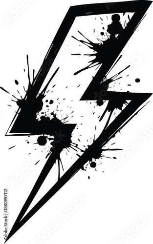 Black Lightning Bolt Explosion Graphic Design.