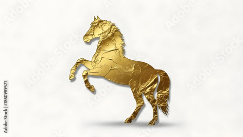 Wallpaper Mural Gold Foil Prancing Horse Silhouette on Textured Paper Torontodigital.ca