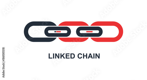 A visually striking graphic of interlocking links featuring bold colors and a distinct silhouette