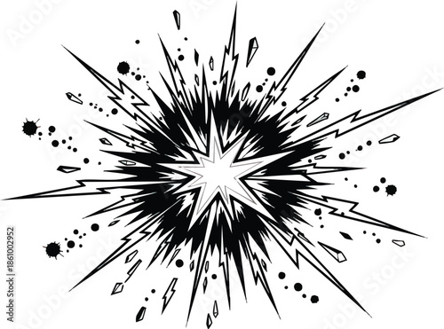 Explosion Blast Burst Energy Release Shockwave.