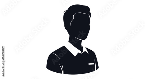 A striking black silhouette of a man s head and shoulders showcasing a modern style silhouette