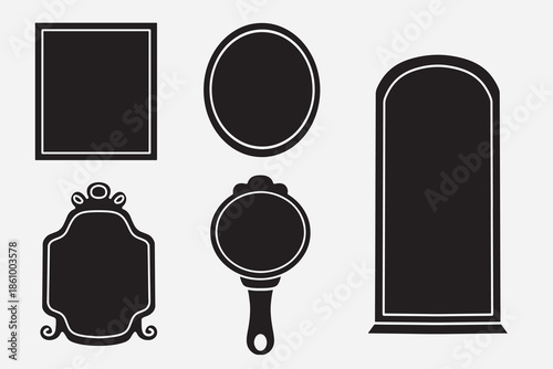 set of mirror good for icon, symbol, element design, silhouette design, etc