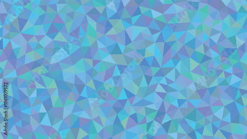 Abstract geometric pattern with shades of blue and turquoise triangles forming a mosaic background