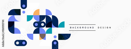 Abstract geometric shapes, vibrant colors, modern design. Clean background creates dynamic visual composition.