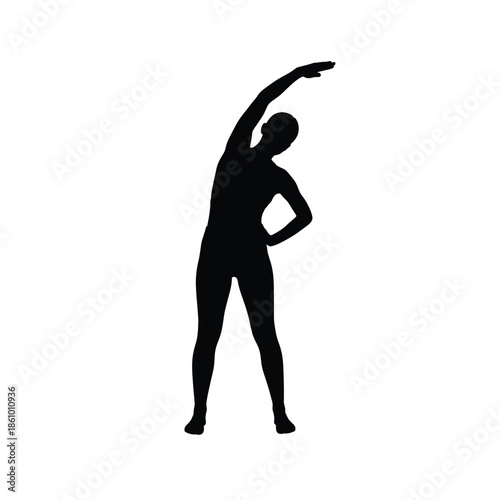 Fitness woman silhouette stretching