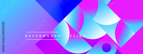 Abstract vibrant background. Overlapping shapes create dynamic visual effect. Colors blend smoothly, offering modern aesthetic.