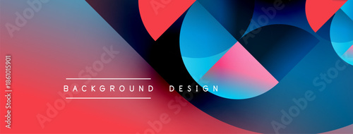 Abstract colorful background. Overlapping shapes create dynamic visual effect. Modern design elements present vibrant composition.