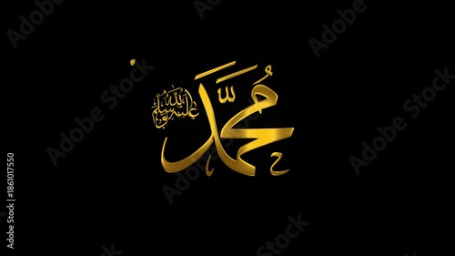 
491
Animated Arabic calligraphy text of Muhammad in gold. Perfect for Islamic holidays and the Prophet's birthday. High quality 4K motion graphic video recording.