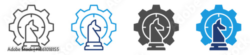manufacturing strategy icon set multi style