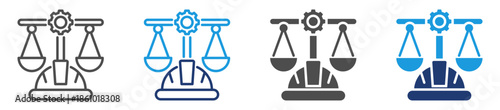 labor laws icon set multi style