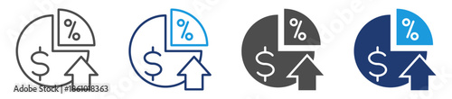 profit margins icon set multi style