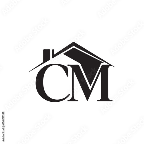 C M Letter or Home Logo Design