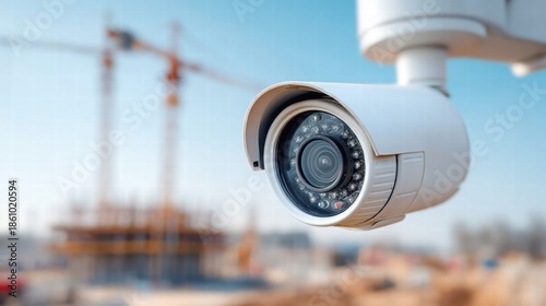 Security camera overlooking a construction site
