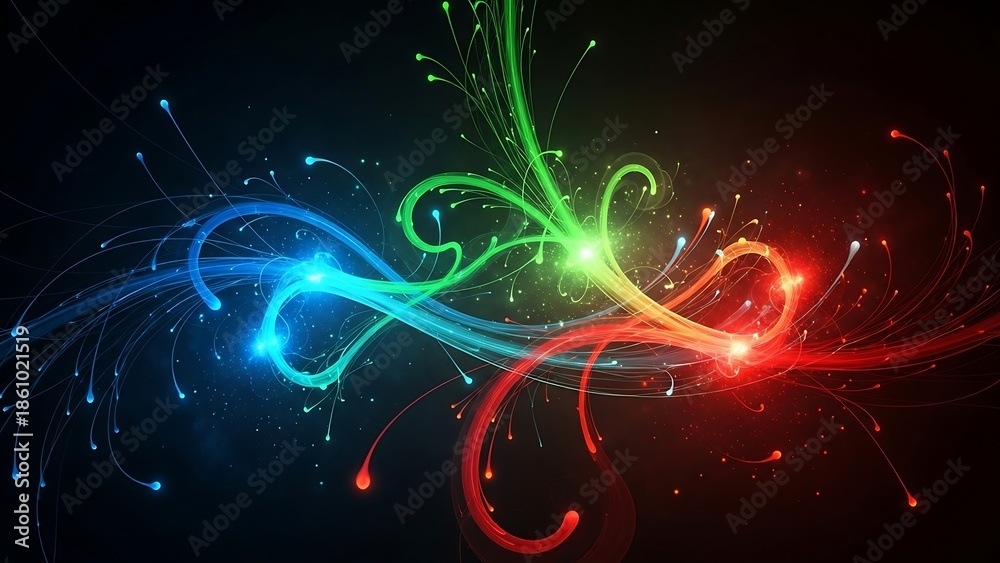 Fototapeta premium Vibrant colorful swirling light trails.