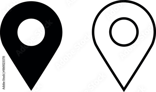 Map pin icon, location symbol.