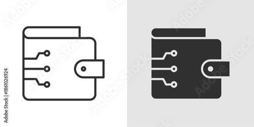 DeFi Wallet Icon representing decentralized finance, crypto asset management, blockchain transactions, and secure digital wallets.