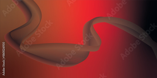 Modern futuristic background. Light brown gradient stripes combined with red and black. Suitable for banners, posters, brochures, pamphlets, or presentation backgrounds. Vector and texture.