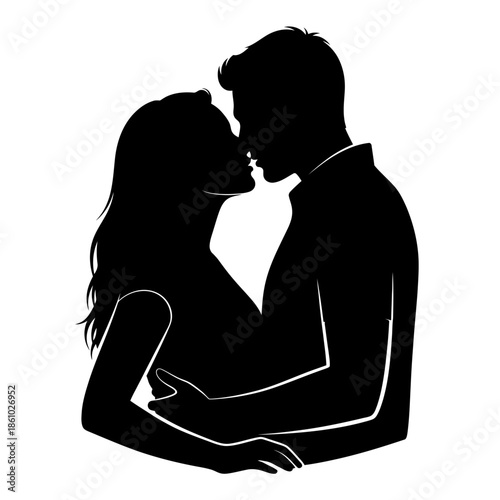 Romantic couple silhouette