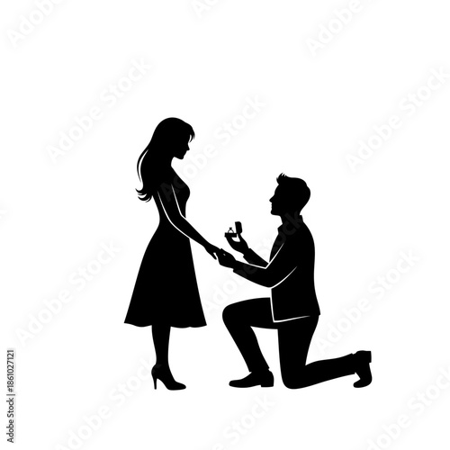 Man proposing to woman with ring