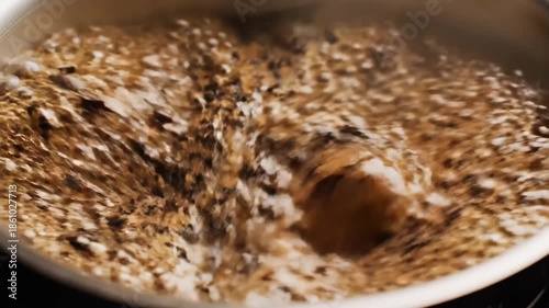 Spiced masala chai tea boiling in a pot photography collage