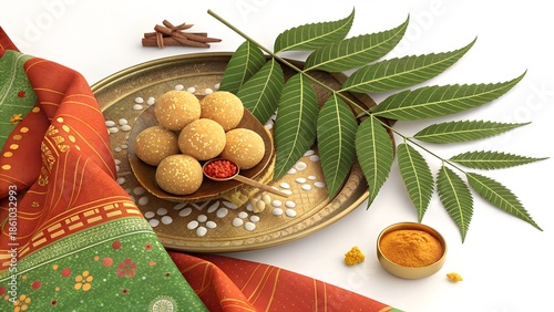 Cultural Gudi Padwa Setup With Neem And Jaggery