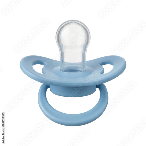 Fotografía Blue baby pacifier isolated on transparent background