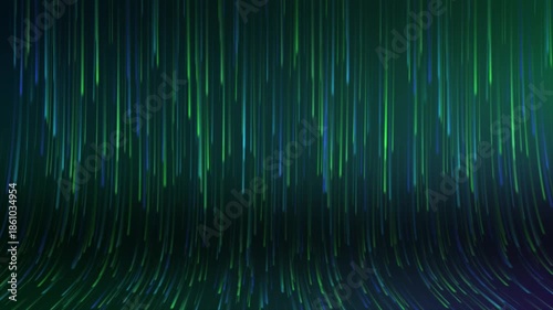 Abstract green and blue lines falling down motion background for digital designs