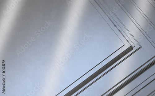 Stacked sheets of steel with a smooth and shiny surface at a metalworking site.  