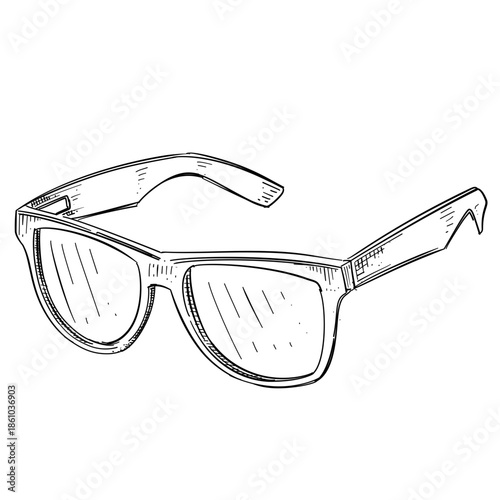 Sunglasses eyewear vector line art hand drawn illustration