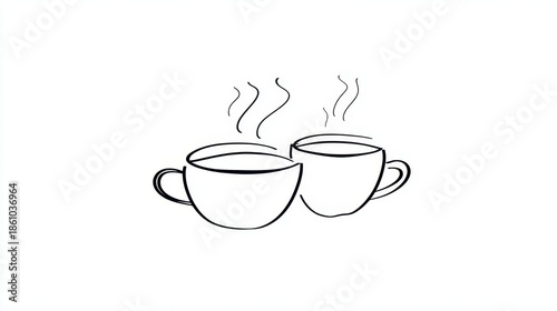 Two Cups of Hot Drink Sit on a Table