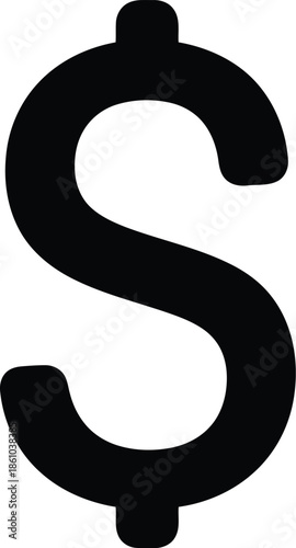 Minimalist dollar sign icon for business and finance Vector