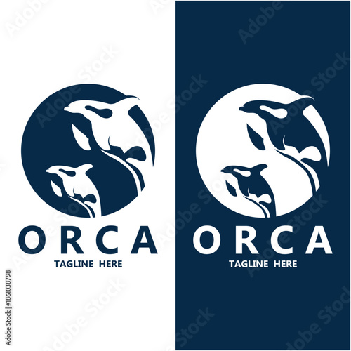 orca logo vector icon illustration design