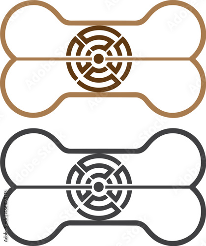 Pet Dog Bone Logo Design Veterinary Care Animal Clinic