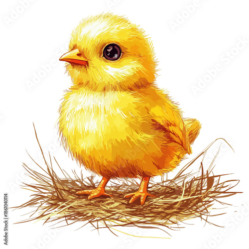 chick, easter, festival, animal, vector, transparent background, chicken, bird, isolated, yellow, small, poultry, young, farm, fluffy, beak, cute, little, newborn, feather