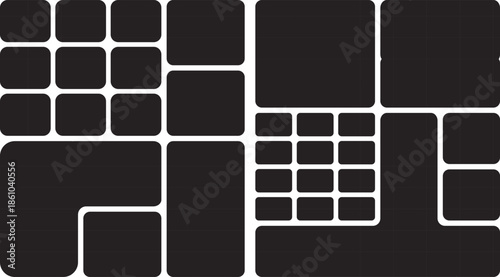 Bento Style Grid For photo collage or website ui ux layout templates