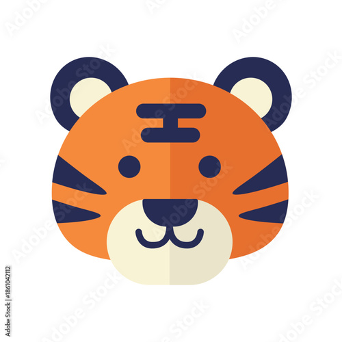 Illustration of smiley tiger head