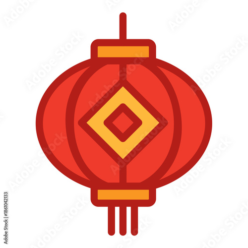 Illustration of old red lantern