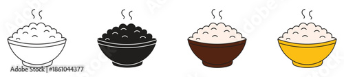 Bowl rice icon set,  vector illustration .