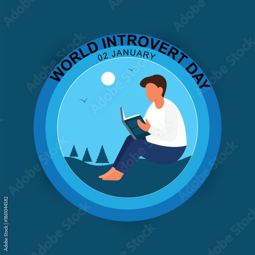 World Introvert Day poster design template