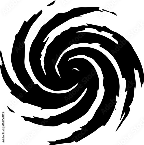 Abstract Black Spiral Brush Icon