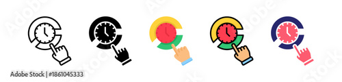 Time Blocking Multiple Style Icon Set Collection. 
