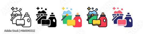 Cleaning Multiple Style Icon Set Collection. 