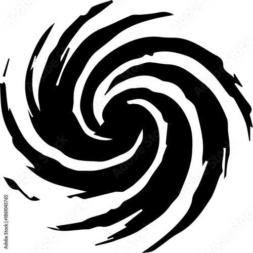 Abstract Black Spiral Brush Icon