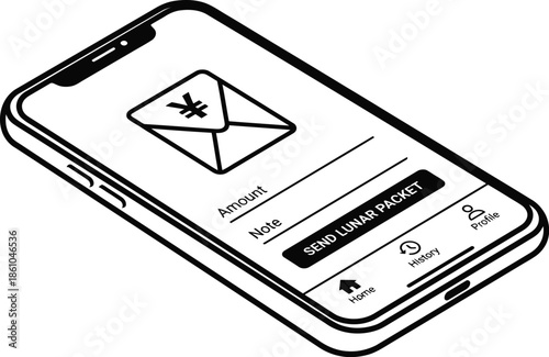 Digital Red Envelope App Interface for Mobile Payment