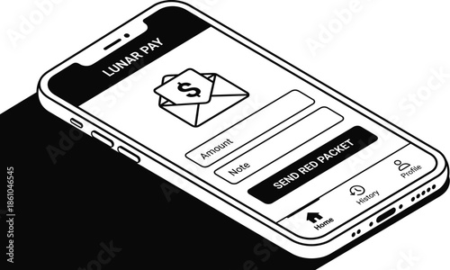 Digital Red Envelope App Interface for Mobile Payment