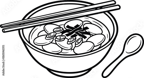 Tteokguk traditional Korean soup for Seollal celebration