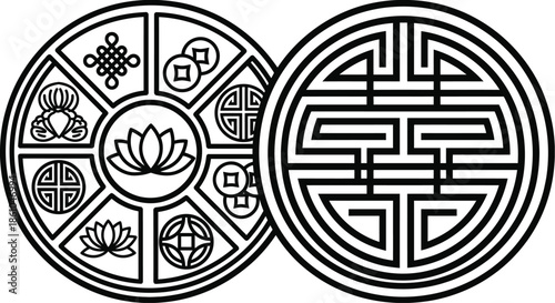 Chinese Candy Box Tray of Togetherness Vector Art