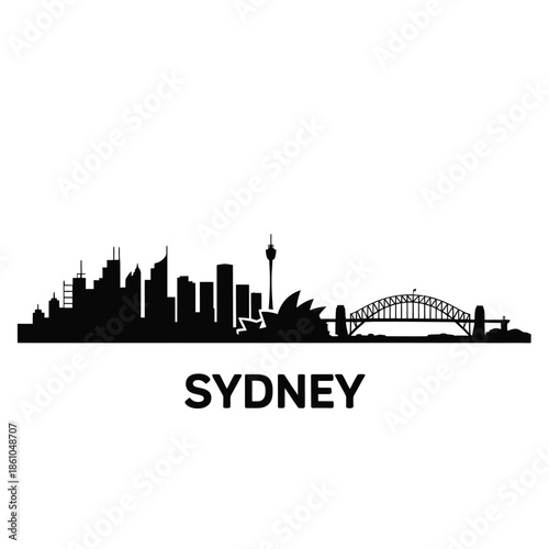 Iconic sydney skyline featuring the opera house and harbour bridge design
