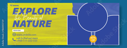 Time to Explore the World: Professional Travel Flyer and Social Media Kit, Modern Travel Package Flyer & Social Media Post Design with 35% Discount. Corporate Travel Agency Flyer and Square.