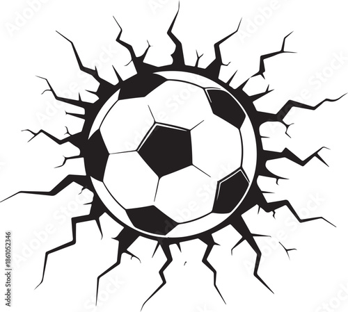 soccer ball breaking through wall